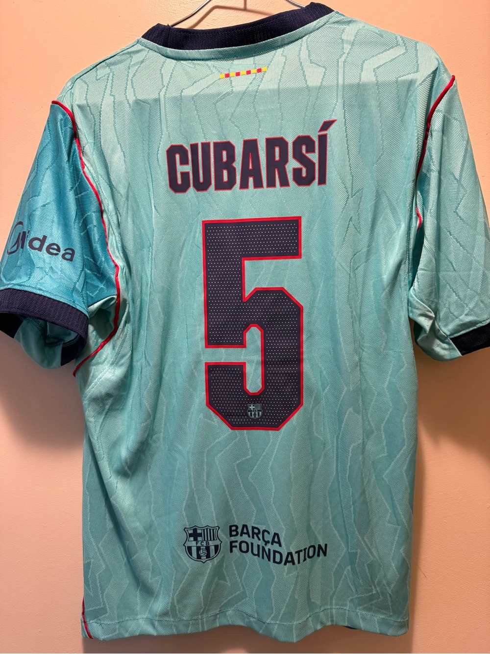 Barcelona Cubarsí #5 Men's Light Teal soccer Jersey